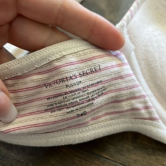 Victorias Secret vintage push up bra striped signature straps Sz-34D - Picture 9 of 9